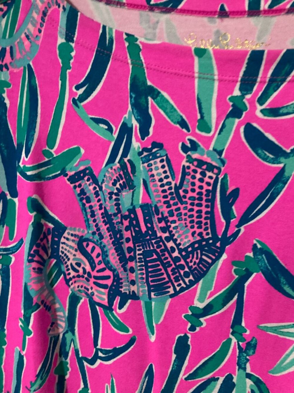 Lily Pulitzer Women S Stretch Blue Purple Pink Dress Casual Graphic Print South - Picture 6 of 12
